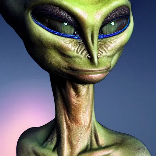 Prompt: The most beautiful alien in the universe - hyper-realistic, high resolution