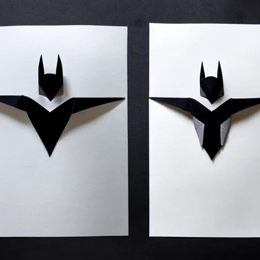 Image similar to batman origami, highly detailed