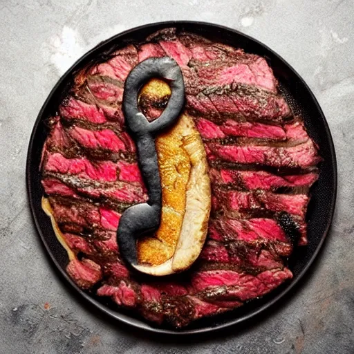 Image similar to a steak in the shape of a music note