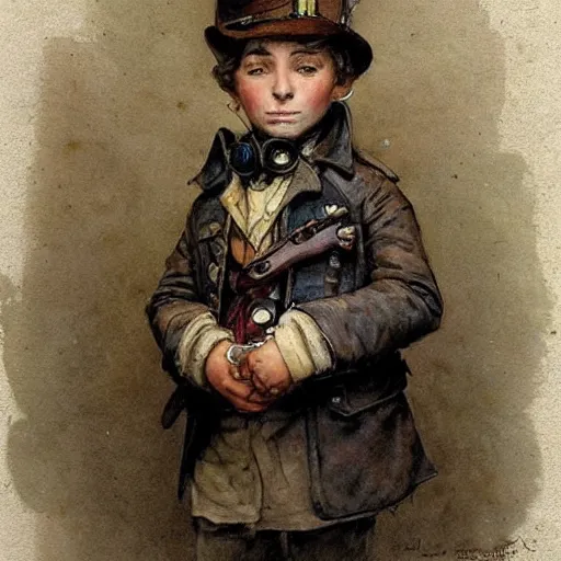 Image similar to (((((portrait of boy dressed as steampunk explorer . muted colors.))))) by Jean-Baptiste Monge !!!!!!!!!!!!!!!!!!!!!!!!!!!