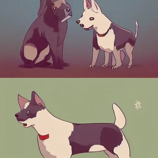 Prompt: i saw your dog, your dog is so cute, but where are you, artstation, studio ghibli