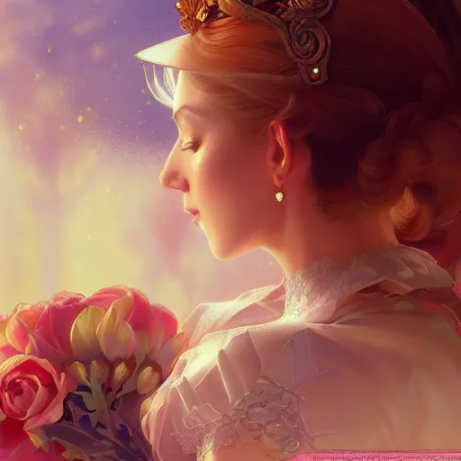 Image similar to ultra realistic illustration, princess peach, intricate, elegant, highly detailed, digital painting, artstation, concept art, smooth, sharp focus, illustration, art by artgerm and greg rutkowski and alphonse mucha