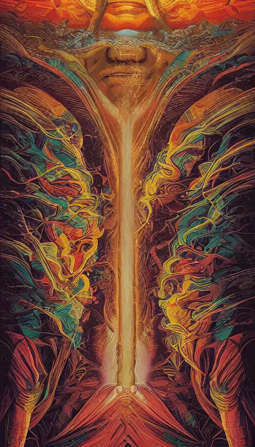 Image similar to The oracle of the ancient wisdom of dreams, italian futurism, da vinci, Dan Mumford