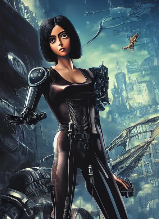 Image similar to aesthetic digital illustration of alita battle angel by julia razumova