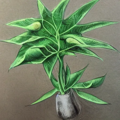 Prompt: A realistic squetch of an alien plant