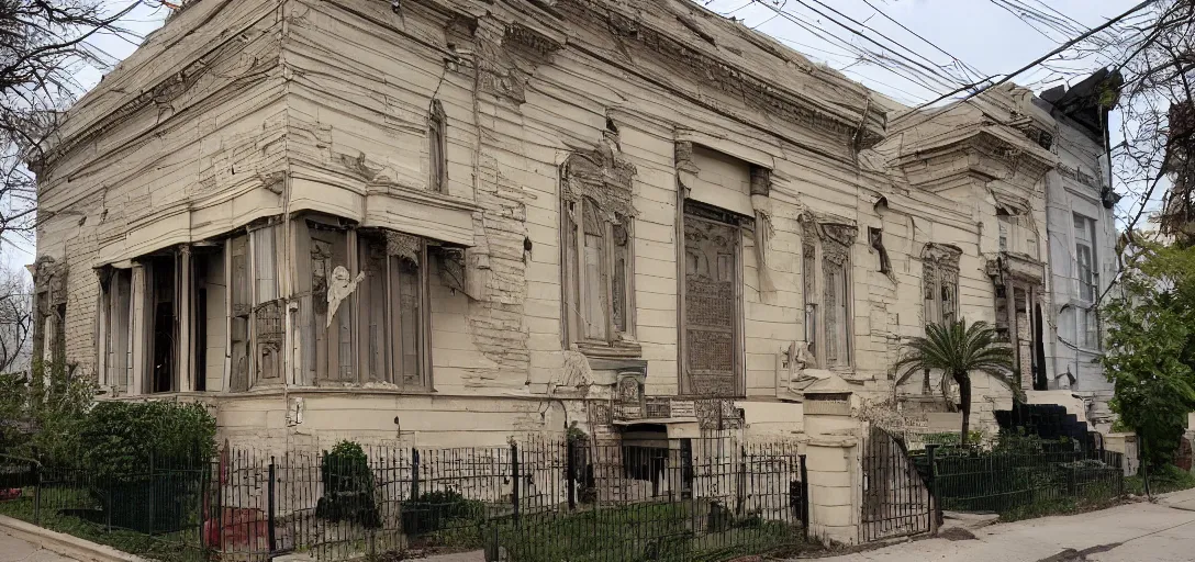 Prompt: egyptian revival house on south side of chicago.