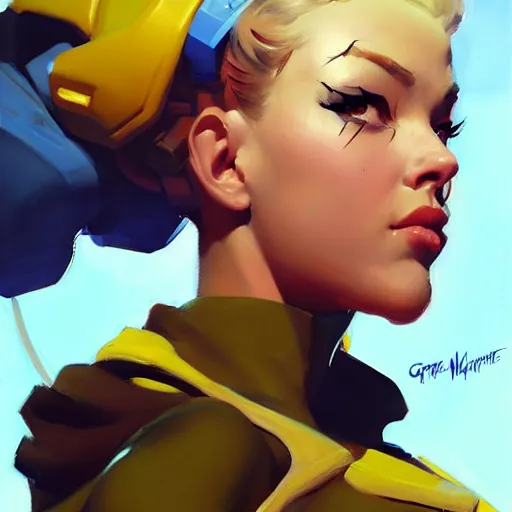 Prompt: Greg Manchess portrait painting of Cammy White as Overwatch character, medium shot, asymmetrical, profile picture, Organic Painting, sunny day, Matte Painting, bold shapes, hard edges, street art, trending on artstation, by Huang Guangjian and Gil Elvgren and Sachin Teng