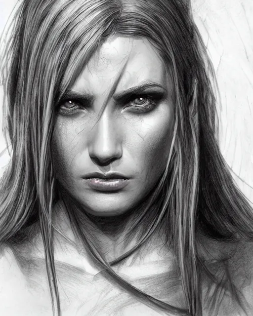 Prompt: pencil drawing of kleopatra, hyper realistic face, in the style of greg rutkowski, fantasy, amazing detail, epic, elegant, smooth, sharp focus, from the front