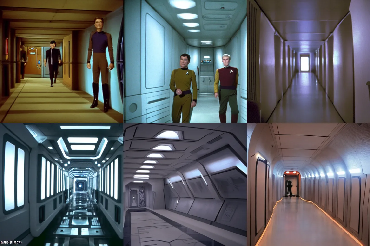 Prompt: star trek original series corridor