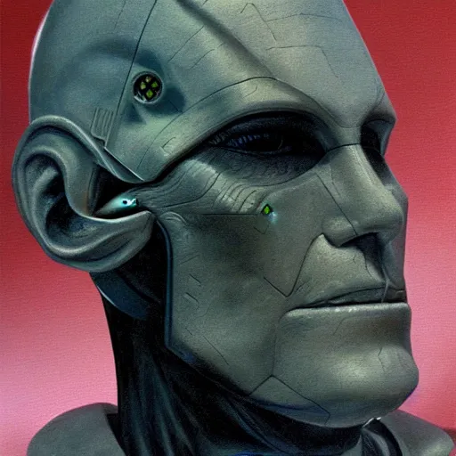 Image similar to locutus of borg from star trek the next generation. realistic concept art painting,