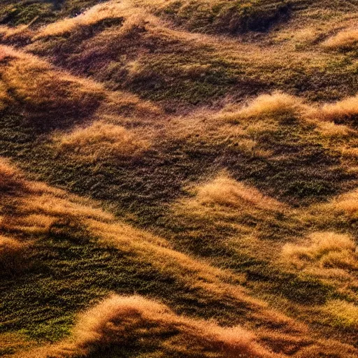 Prompt: a hill with the texture of goosebumps macro photography