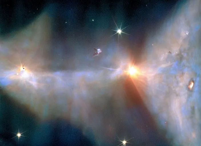 Prompt: hubble space telescope photograph of an alien spaceship