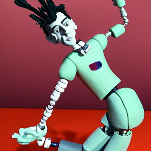 Image similar to a cartoon claymation full body sculpture of Playboi Carti, in the style of Robot Chicken