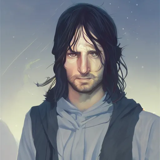 Prompt: J.R.R. Tolkien as Aragorn, ambient lighting, 4k, anime key visual, lois van baarle, ilya kuvshinov, rossdraws, artstation