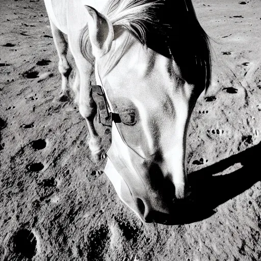 Prompt: photograph of a horse drinking alcohol on moon