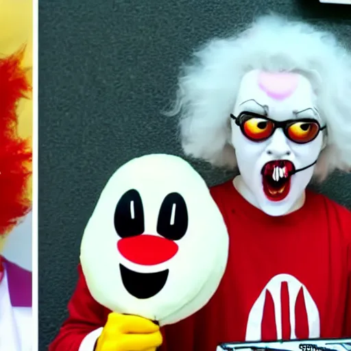 Prompt: Ronald McDonald as a kawaii horror lets player streamer on youtube with over a million subrscribers