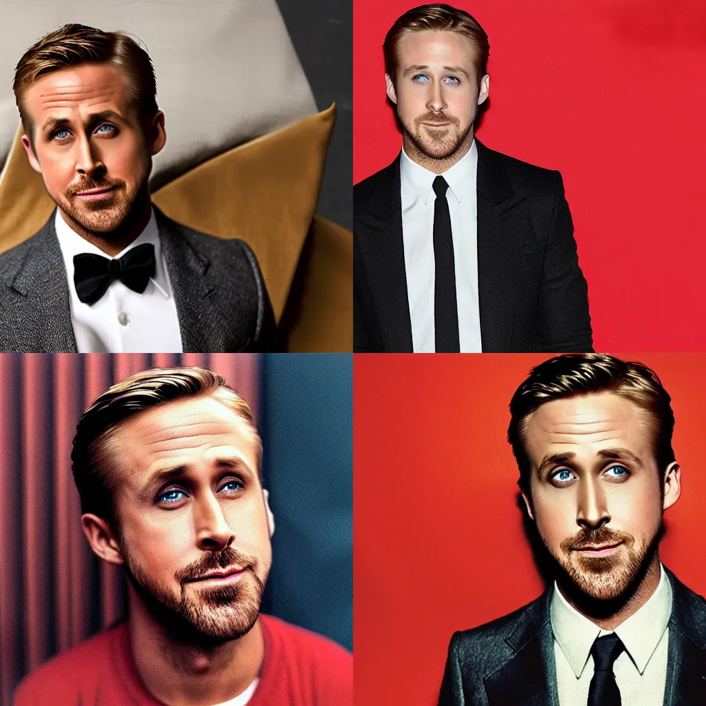 Prompt: ryan gosling on the whole lotta red album cover