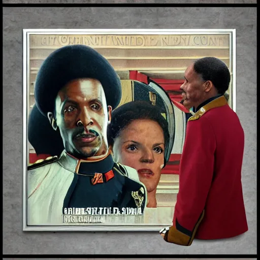 Image similar to commander sisko in the style of norman rockwell