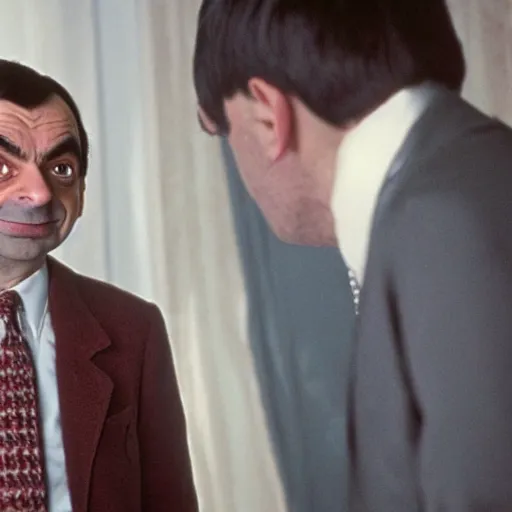 Image similar to A still of Mr Bean in The Shining