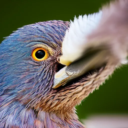 Image similar to birb eating food, XF IQ4, 150MP, 50mm, f/1.4, ISO 200, 1/160s, natural light, Adobe Photoshop, Adobe Lightroom, DxO Photolab, polarizing filter, Sense of Depth, AI enhanced, HDR