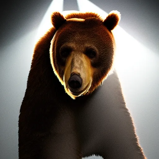 Image similar to carlos dehaquiz ridden a bear, volumetric light, beautiful lit, romero ressendi