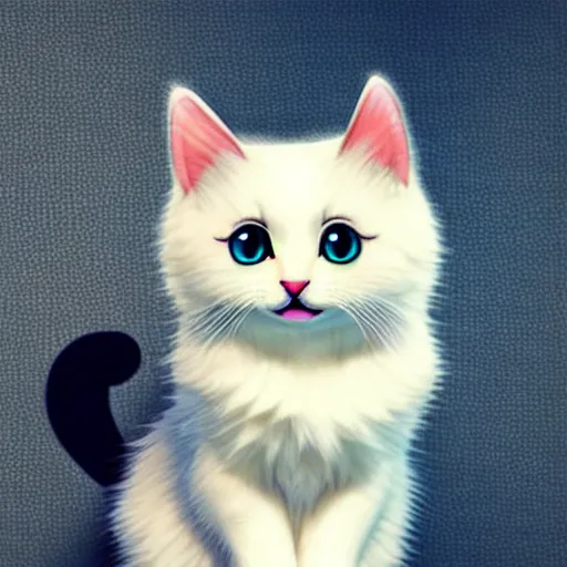 Image similar to Kawaii anime cute cat