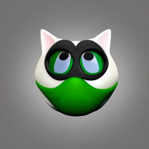 Prompt: 3d render of a cat with goofy plastic googly eyes