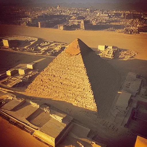 Image similar to “ the pyramids when they were first built, golden hour ”