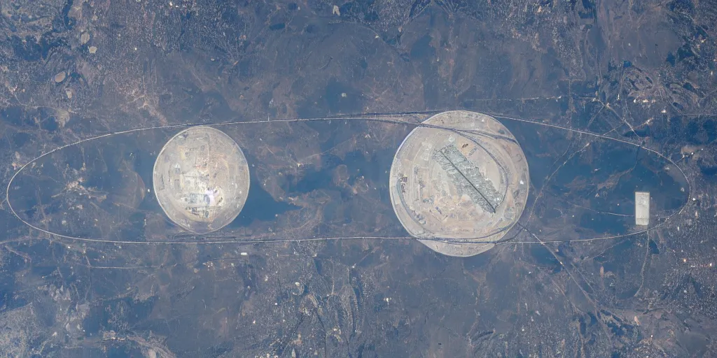 Prompt: satellite photo of a futuristic interplanetary dome