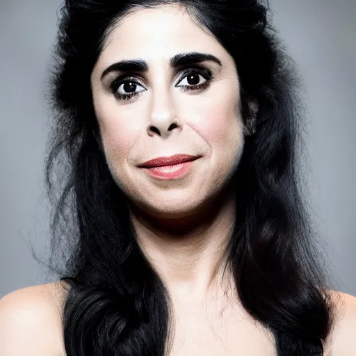 Image similar to portrait sarah silverman wearing a crown, 4 k, detailed