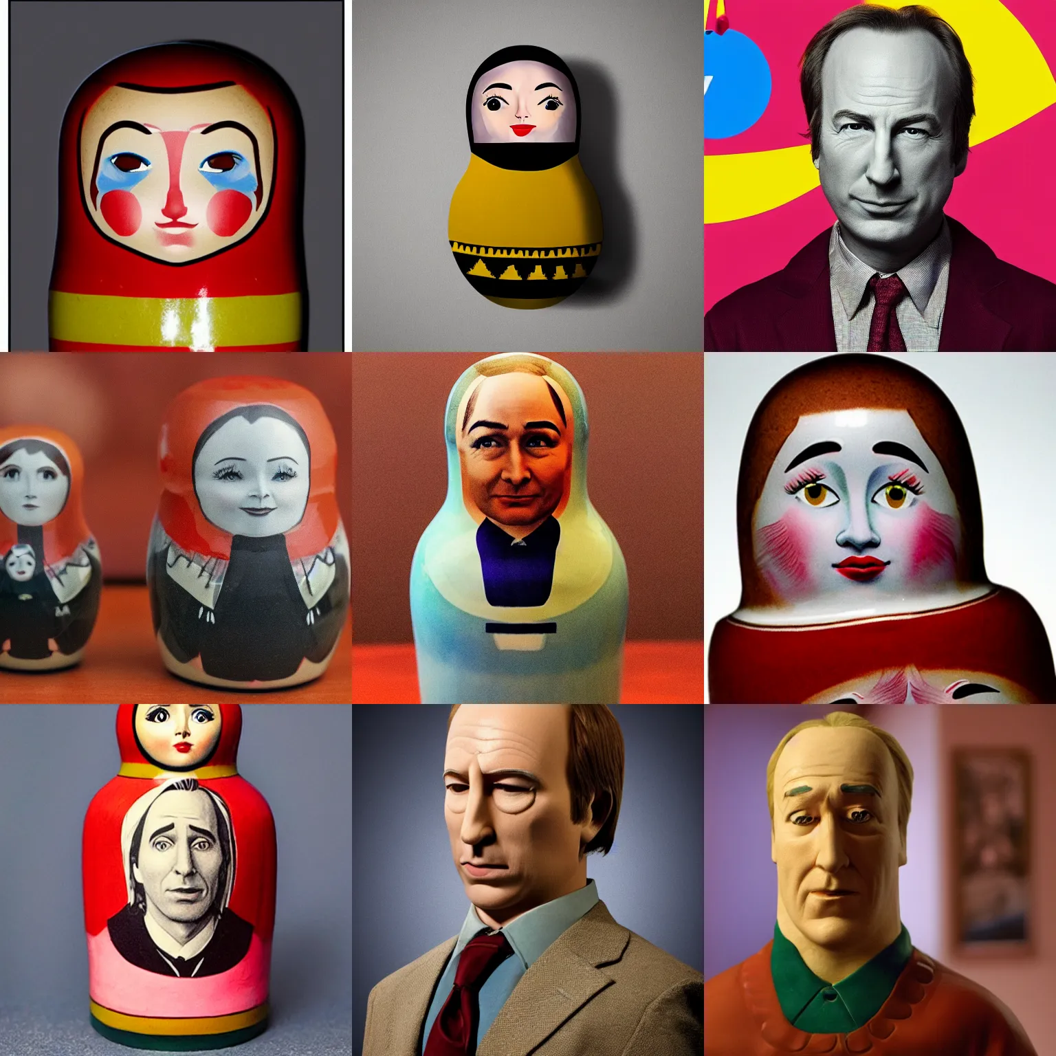 Prompt: bob odenkirk as a matryoshka doll