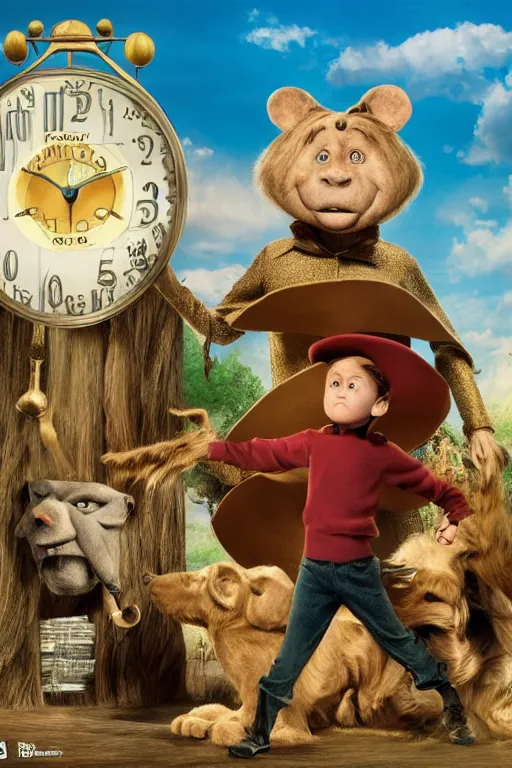 Image similar to disney the phantom tollbooth movie poster, cgi, cinema, realistic