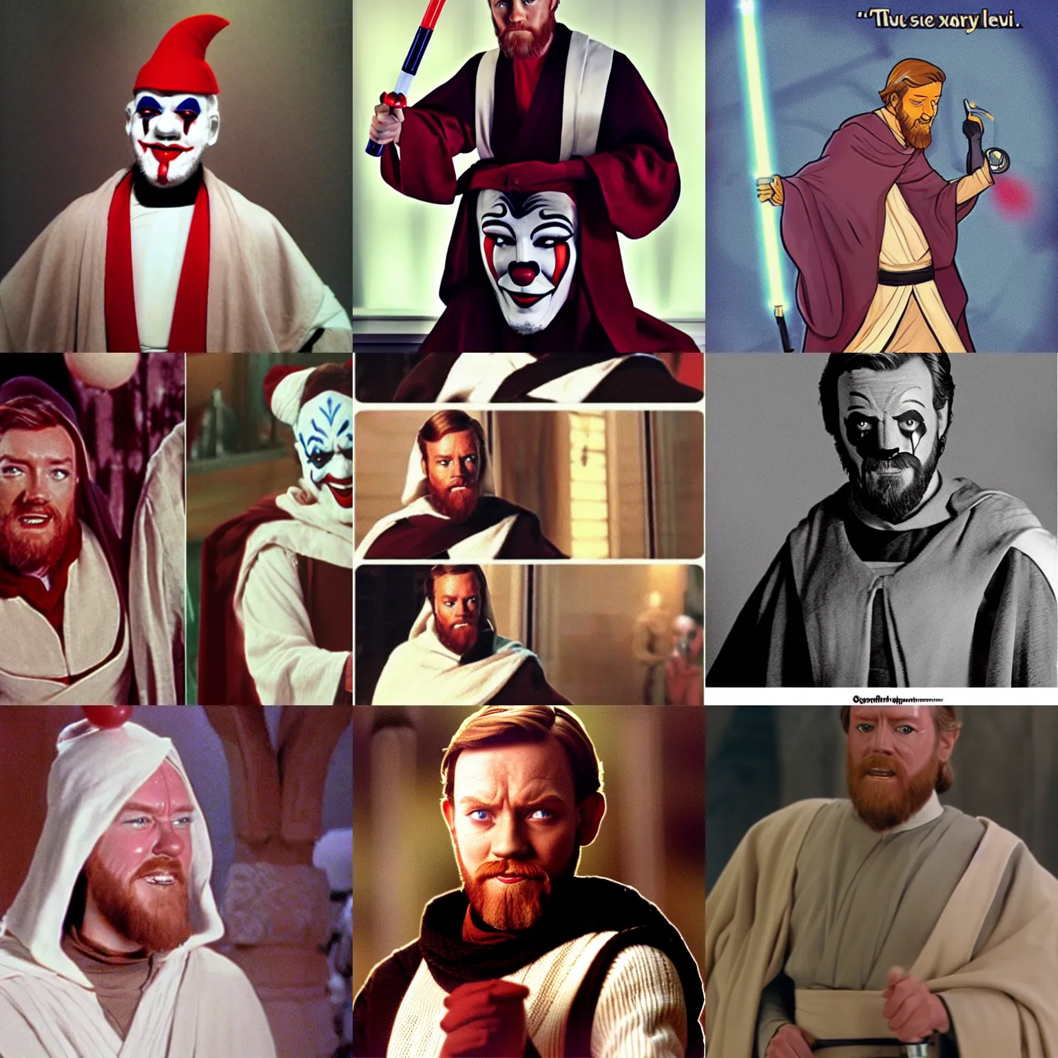 Prompt: Obi Wan Kenobi as a sexy clown