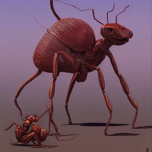 Prompt: A large ant queen standing on her hind legs formian pathfinder, digital art, Wayne Barlowe