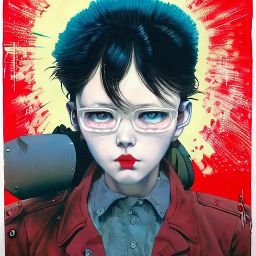 Prompt: prompt : soviet punk portrait soft light painted by james jean and katsuhiro otomo and erik jones, inspired by akira anime, smooth face feature, intricate oil painting, high detail illustration, sharp high detail, manga and anime 1 9 9 9