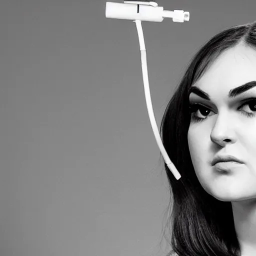 Image similar to sasha grey in 1 9 6 0 s nurse outfit posing with a syringe, 4 k, art station cinematic lighting
