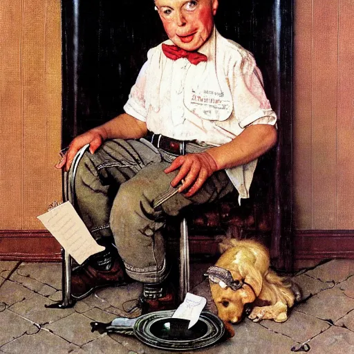 Image similar to a portrait by norman rockwell