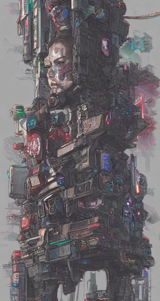 Image similar to cyberpunk glsdiator, concept art, colorized pencil, highly detailed, Akihiko Yoshida