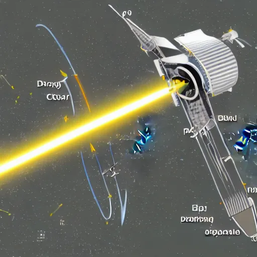 Prompt: schematic of a faster-than-light spacecraft propulsion system