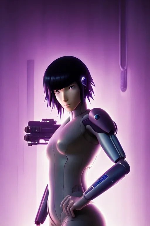 Image similar to weta disney pixar movie still portrait photo of ghost in the shell anime : : as motoko kusanagi by pixar : : by ilya kuvshinov, rossdraws, artgerm, maxim cover, octane render, 3 d, volumetric lighting, anti aliasing, raytracing : :