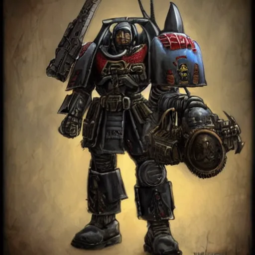 Prompt: Marines Sam wood Warhammer 40k concept artist