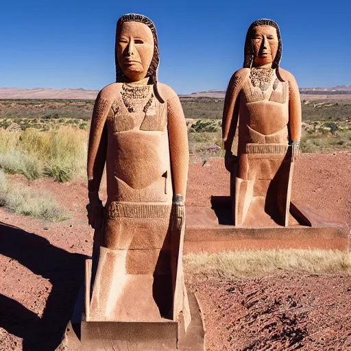 Prompt: a statue of the hopi indians