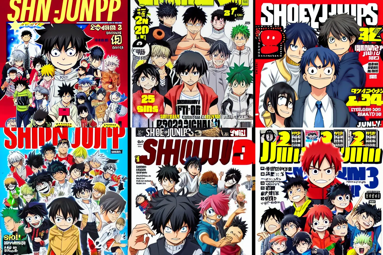 Prompt: Weekly Shonen Jump Issue 3 cover, 2020