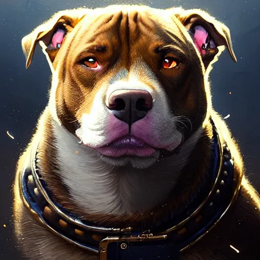 Prompt: highly detailed portrait of saquon barkley as a pitbull, unreal engine, fantasy art by greg rutkowski, loish, rhads, ferdinand knab, makoto shinkai and lois van baarle, ilya kuvshinov, rossdraws, tom bagshaw, global illumination, radiant light, detailed and intricate environment h 6 0 4