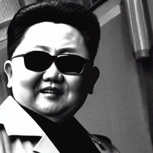 Prompt: kim jong - il in the style of ghost in the shell by mamoru oshii