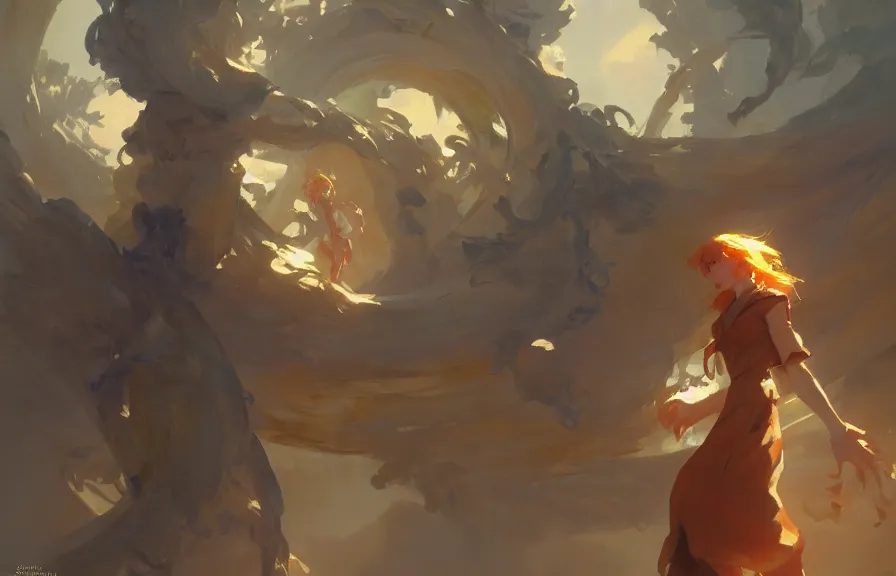 Image similar to greg manchess concept art of a the winding flower dimension, key visual, ambient lighting, highly detailed, digital painting, artstation, concept art, sharp focus, by makoto shinkai and akihiko yoshida and hidari and wlop and greg rutkowski