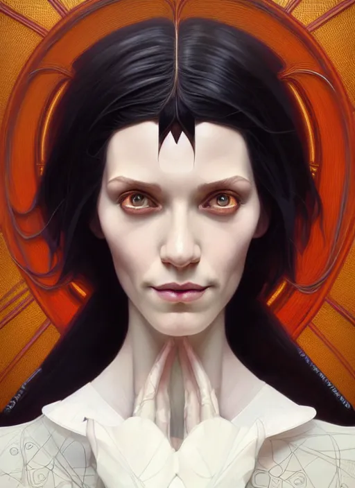 Prompt: symmetry!! portrait of coraline, intricate, elegant, highly detailed, my rendition, digital painting, artstation, concept art, smooth, sharp focus, illustration, art by artgerm and greg rutkowski and alphonse mucha