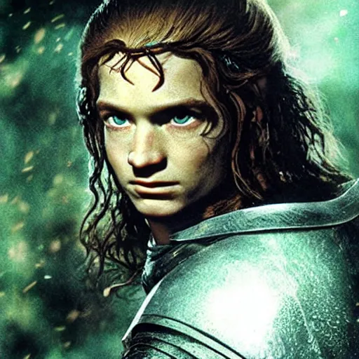 Prompt: a still from “ lord of the rings ” of a head and shoulders action portrait photo of an elf paladin, comic book cover photo by frank miller