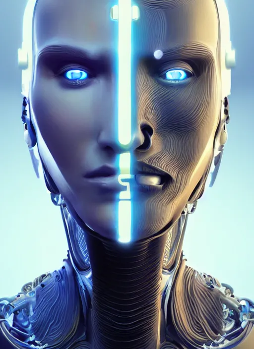 Prompt: a white cast futuristic biomechanical humanoid man with pretty face, porcelain skin, futuristic digital painting, cyberpunk, 8 k,