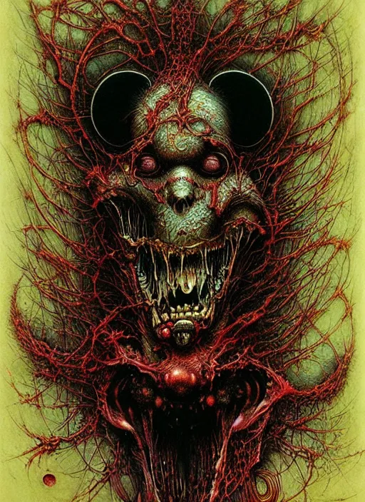 Image similar to spirit of Mickey mouse, highly detailed, art by Ayami Kojima, Beksinski, Giger